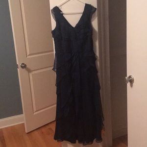 Adrianna Papell Navy Blue Maxi Dress